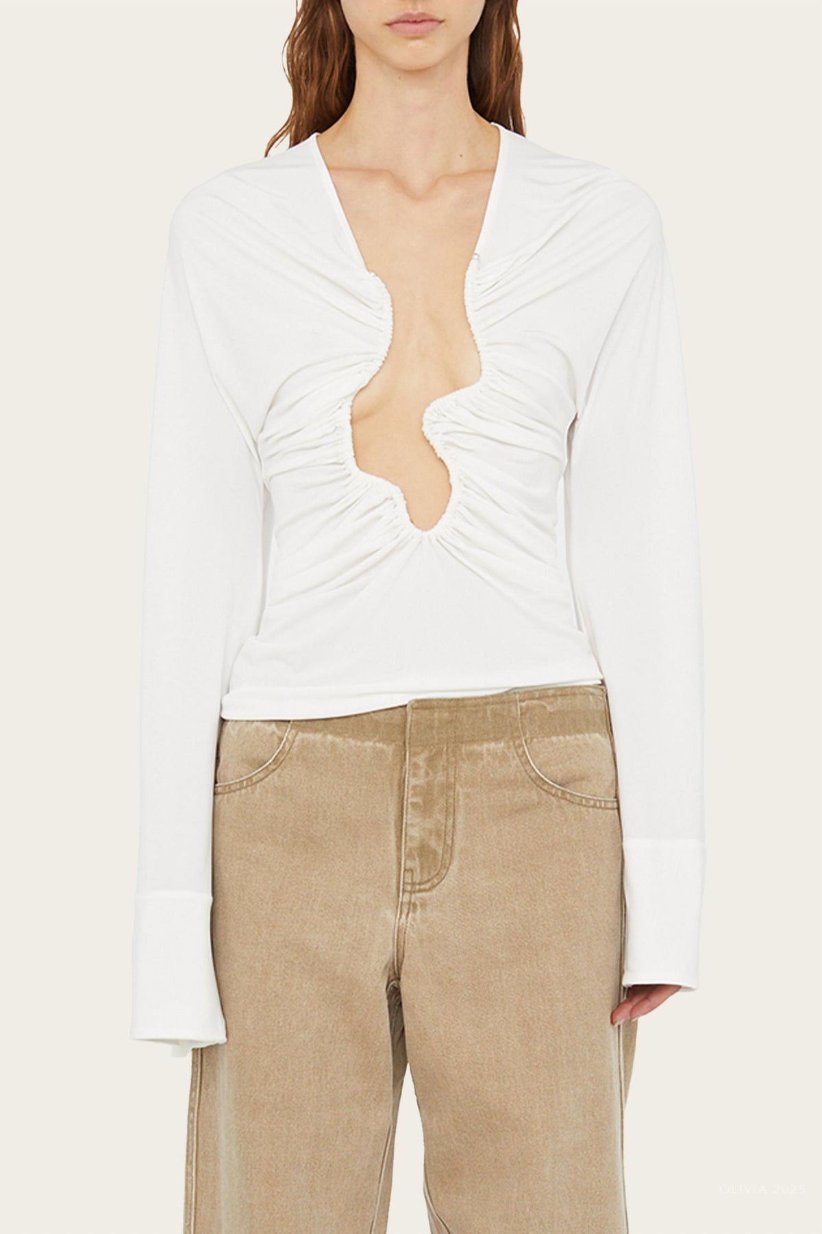 Christopher Esber - Salacia Ruched Long-sleeve Top
