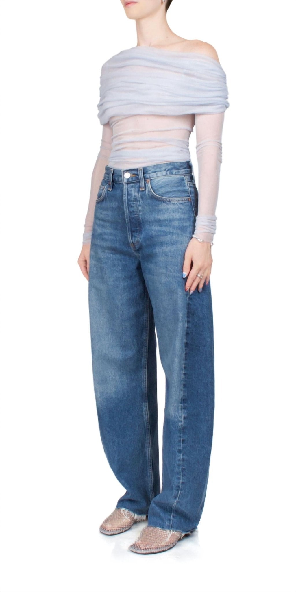 Christopher Esber - Veiled Top - blouses - blue - clothing