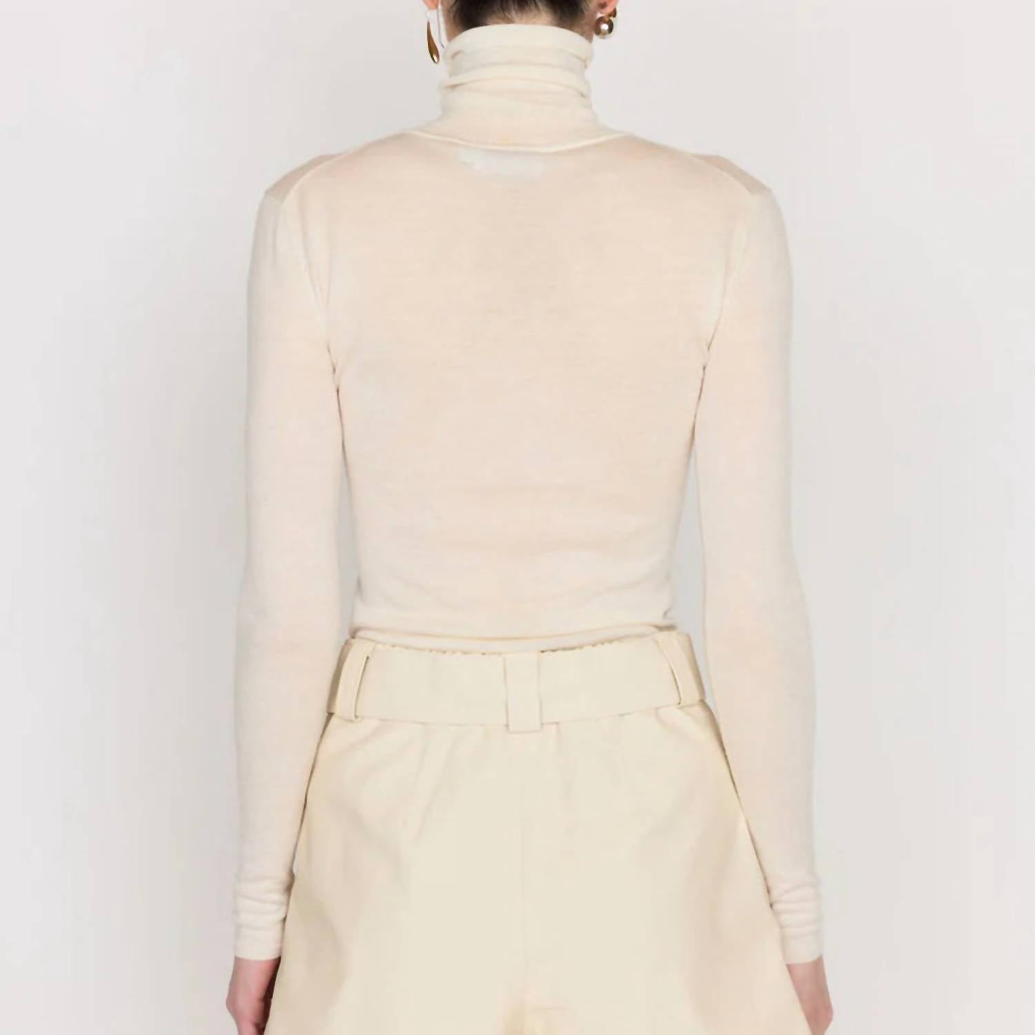 Christy Lynn - Stephane Sweater Top - beige - clothing - cowl