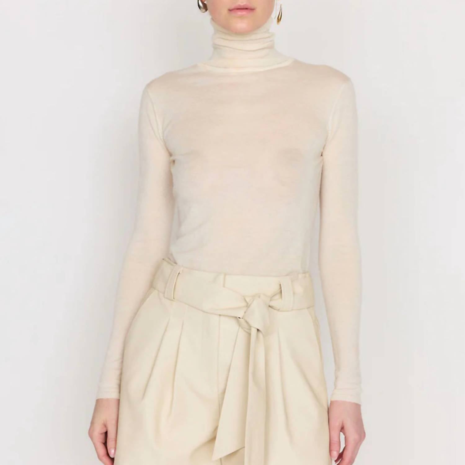 Christy Lynn - Stephane Sweater Top - beige - clothing - cowl