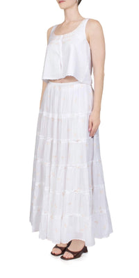 Ciao Lucia - Coralie Embroidered Skirt - clothing - cotton - long - skirts