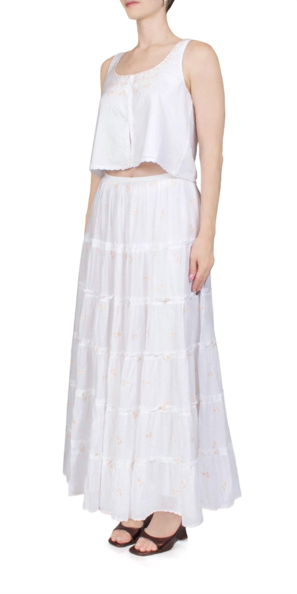 Ciao Lucia - Coralie Embroidered Skirt - clothing - cotton - long - skirts