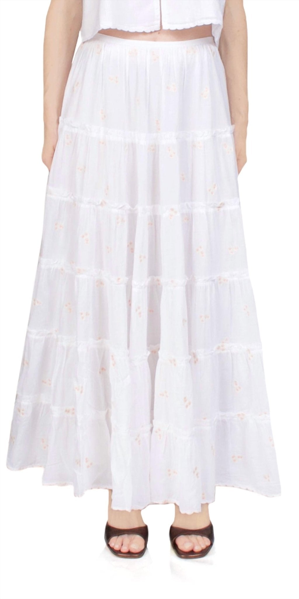 Ciao Lucia - Coralie Embroidered Skirt - clothing - cotton - long - skirts