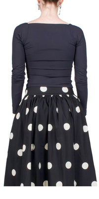 Ciao Lucia - Ines Jersey Top - black - clothing - crop - tops