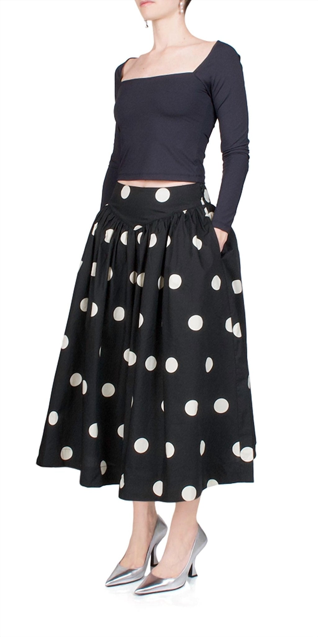 Ciao Lucia - Ines Jersey Top - black - clothing - crop - tops