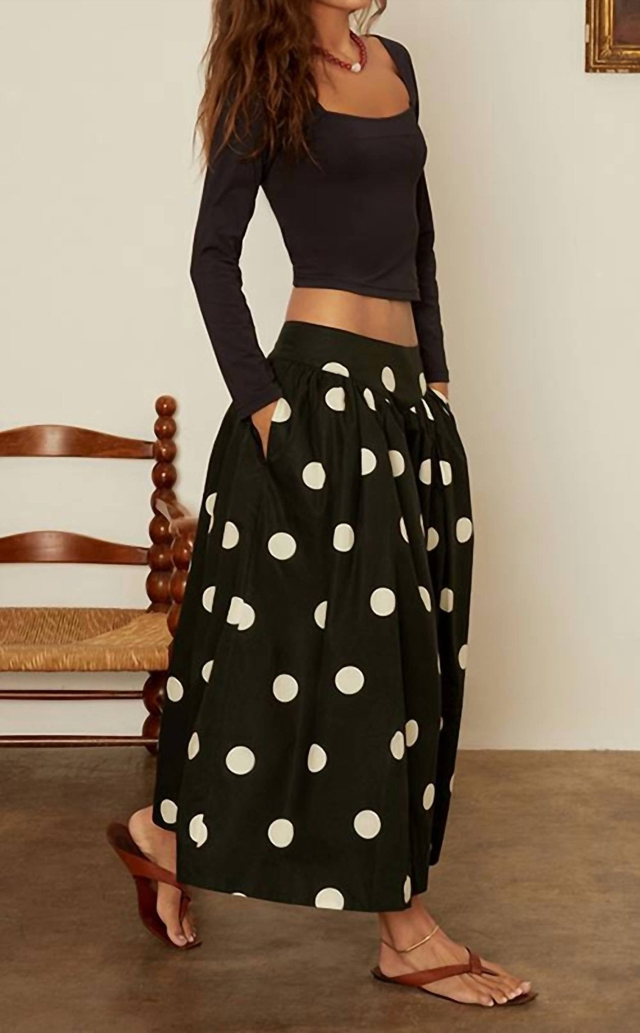 Ciao Lucia - Ines Jersey Top - black - clothing - crop - tops