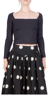 Ciao Lucia - Ines Jersey Top - black - clothing - crop - tops