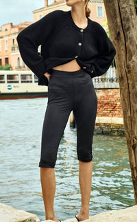 Ciao Lucia - Valentine Jersey Capris - black - capris - clothing
