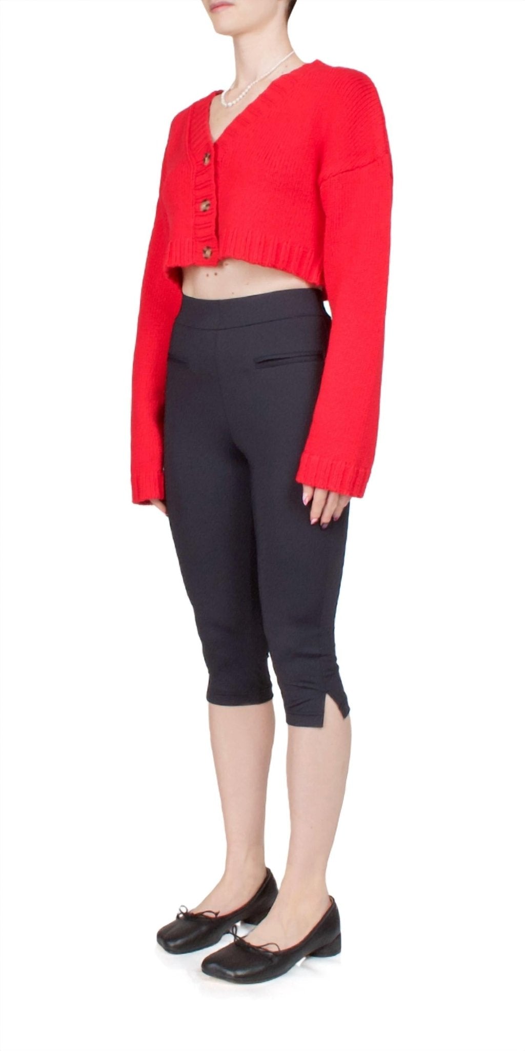Ciao Lucia - Valentine Jersey Capris - black - capris - clothing
