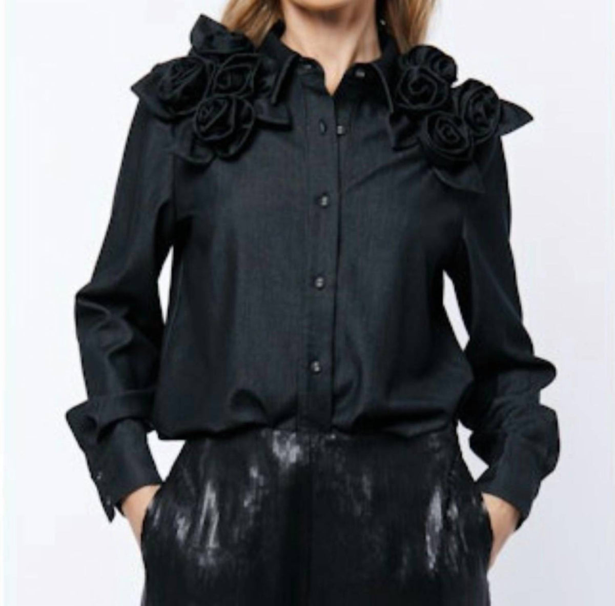 Ciebon - Ivan 3d Flowers Denim Shirt