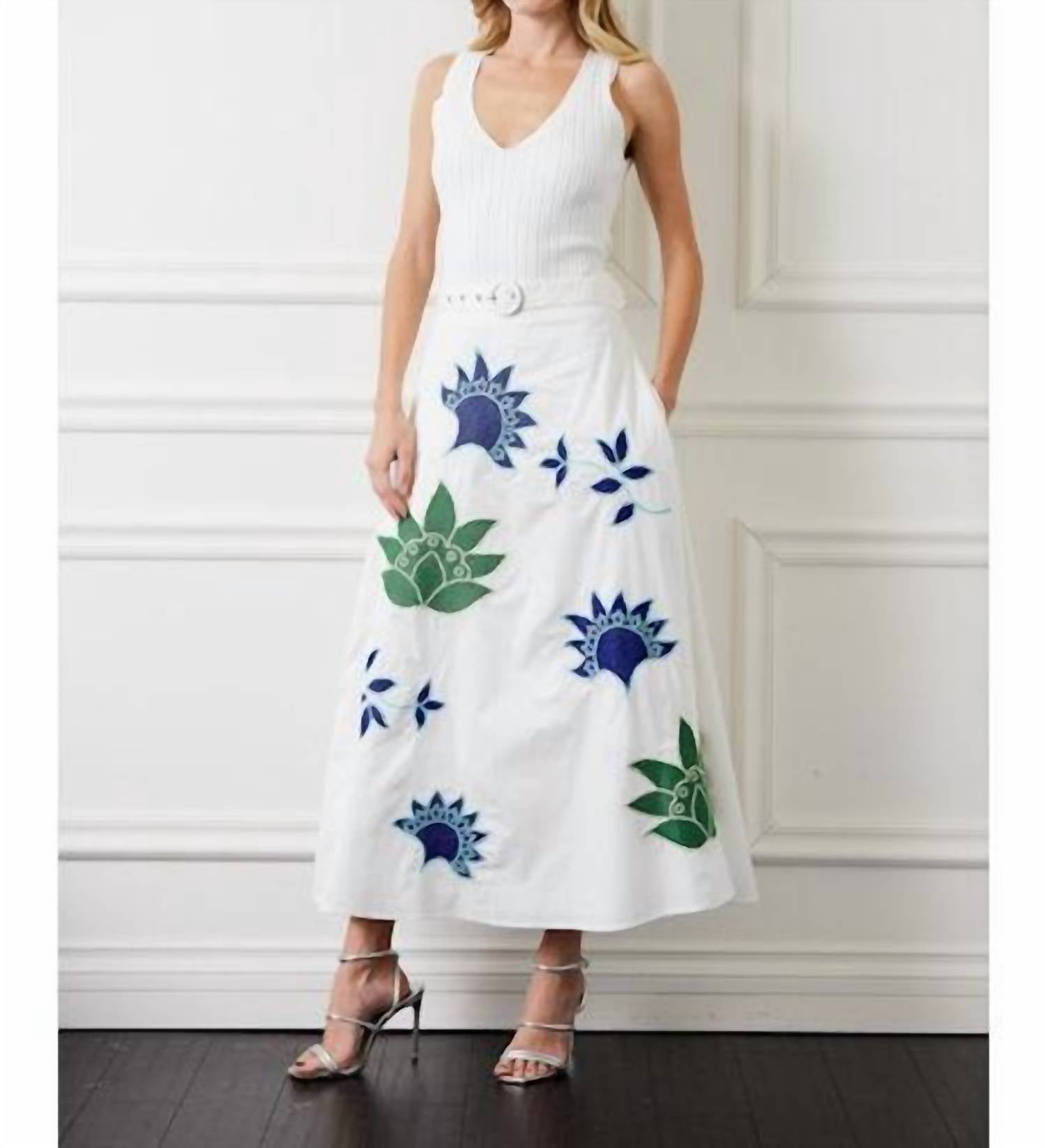 Ciebon - Nia Embroidered Skirt - clothing - floral - knee - length - skirts