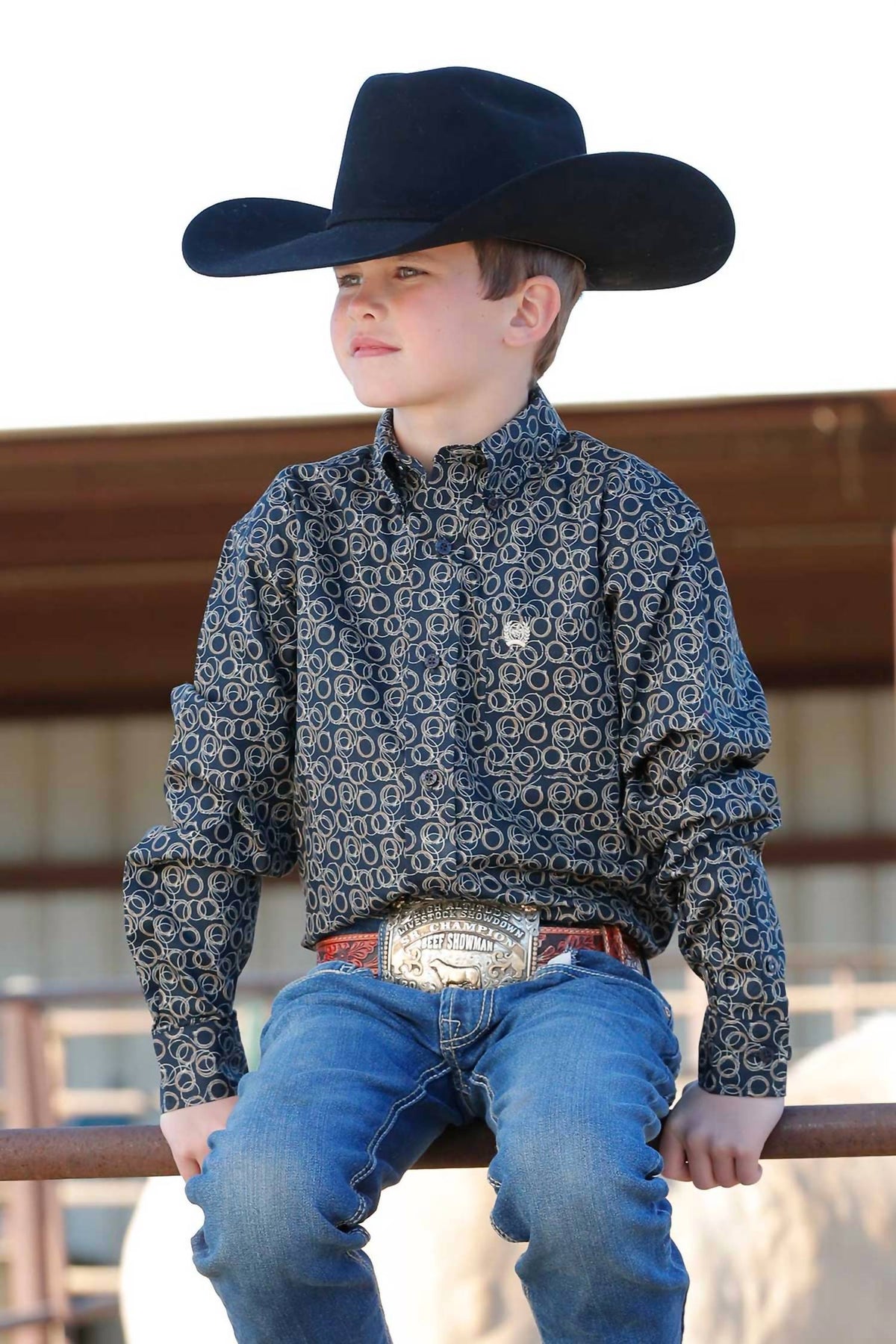 Cinch - Long Sleeve Geometric Print Button Down