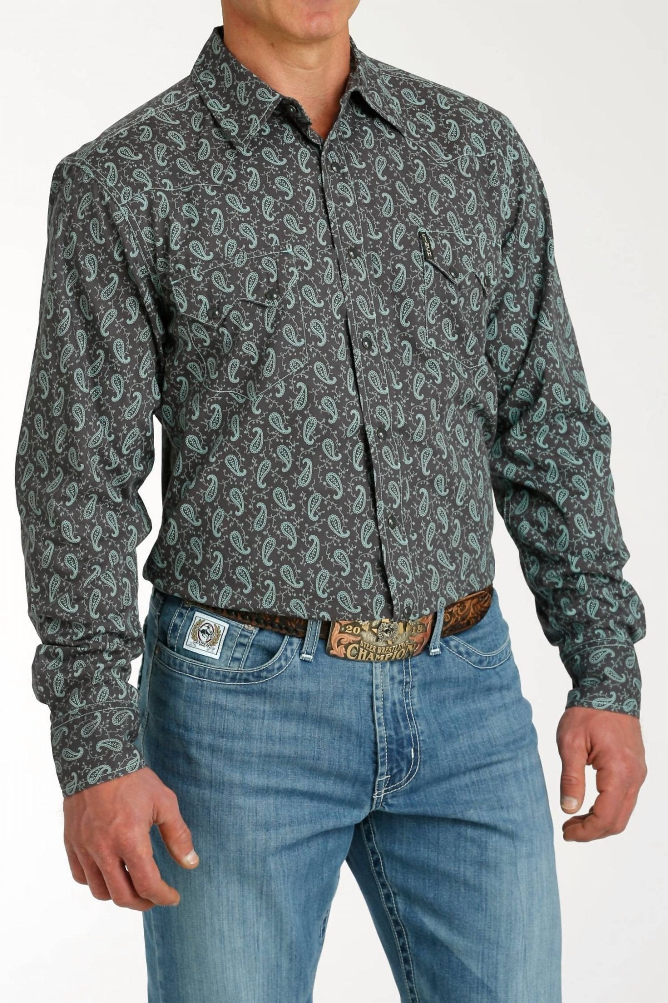 Cinch - Men's Modern Fit Long Sleeve Snap Shirt - casual - button - down - shirts - clothing - cotton