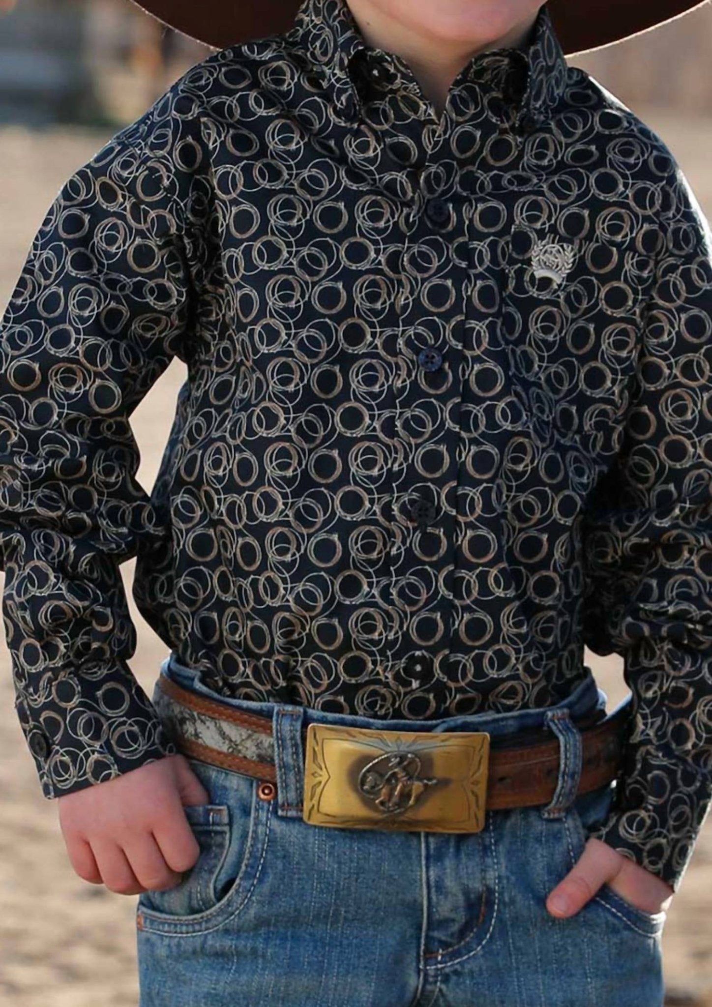 Cinch - Toddler Boys Plain Weave Shirt - black - clothing - kids