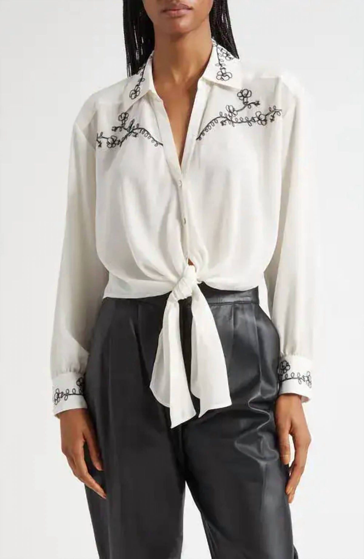 Cinq A Sept - Bead-embellished Button-up Shirt