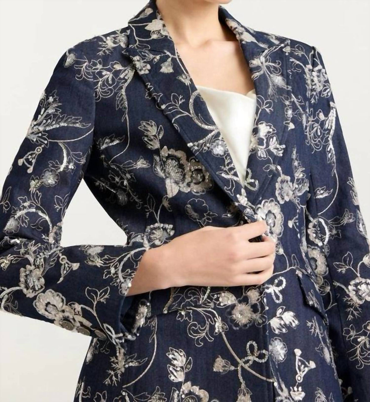 Cinq A Sept - GARDEN EMBROIDERED CHEYENNE JEAN BLAZER