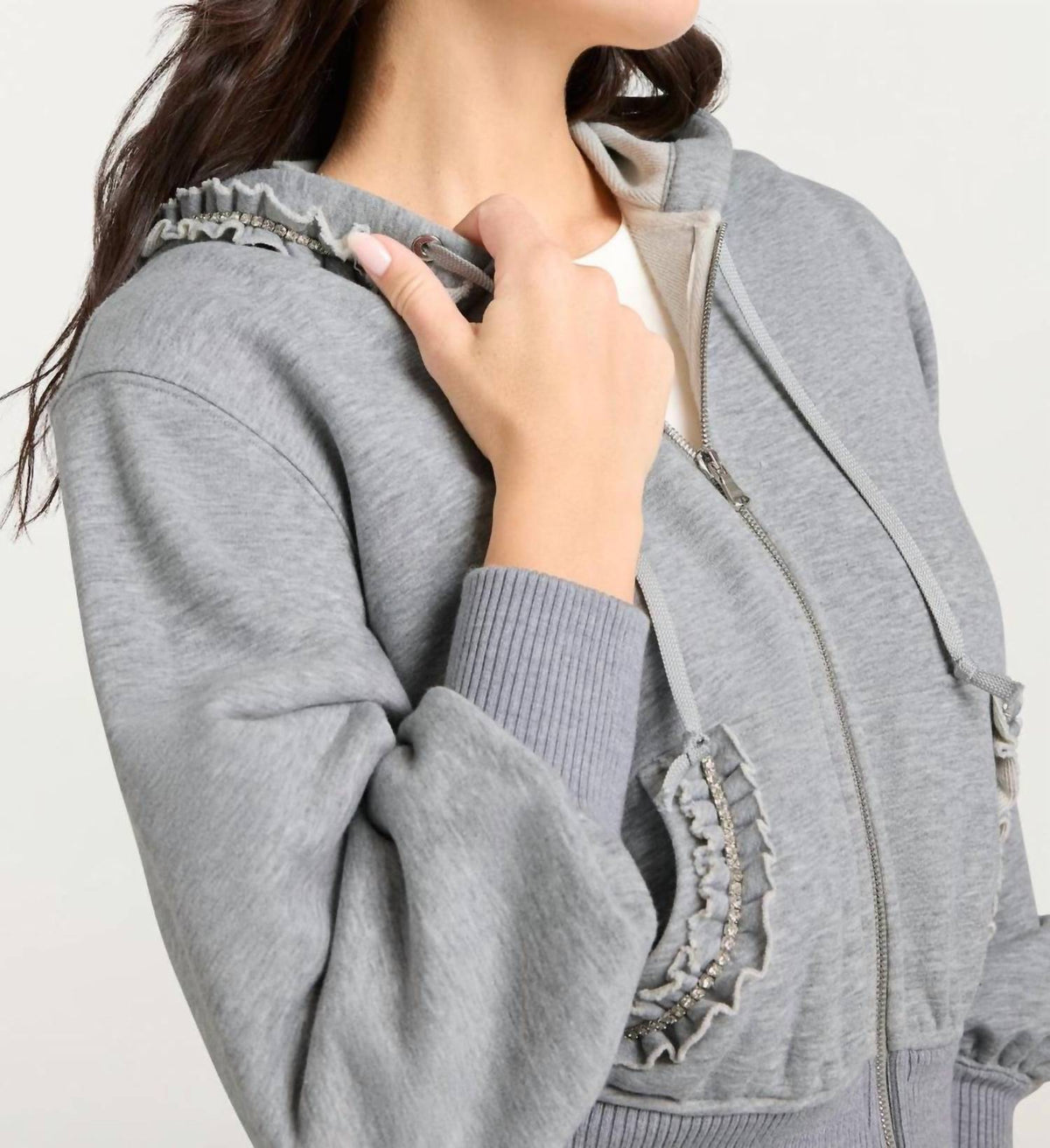 Cinq A Sept - Heather Maddie Zip Up Sweatshirt