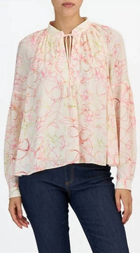 Cinq A Sept - Malva Floral Split Neck Top