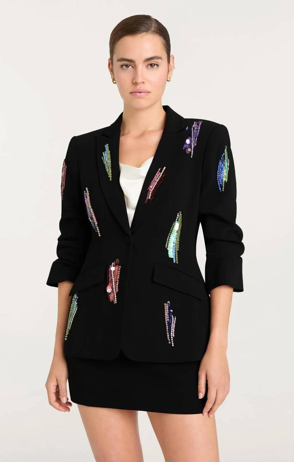 Cinq A Sept - Paillette Whirl Scrunched Cheyenne Blazer