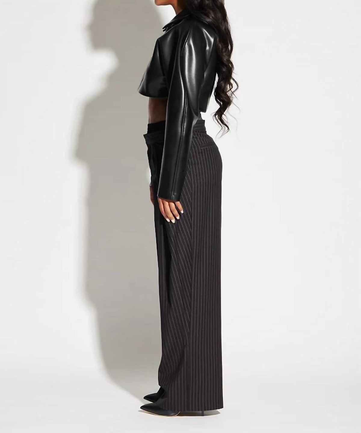 Circular Path - Crop Vegan Leather Jacket