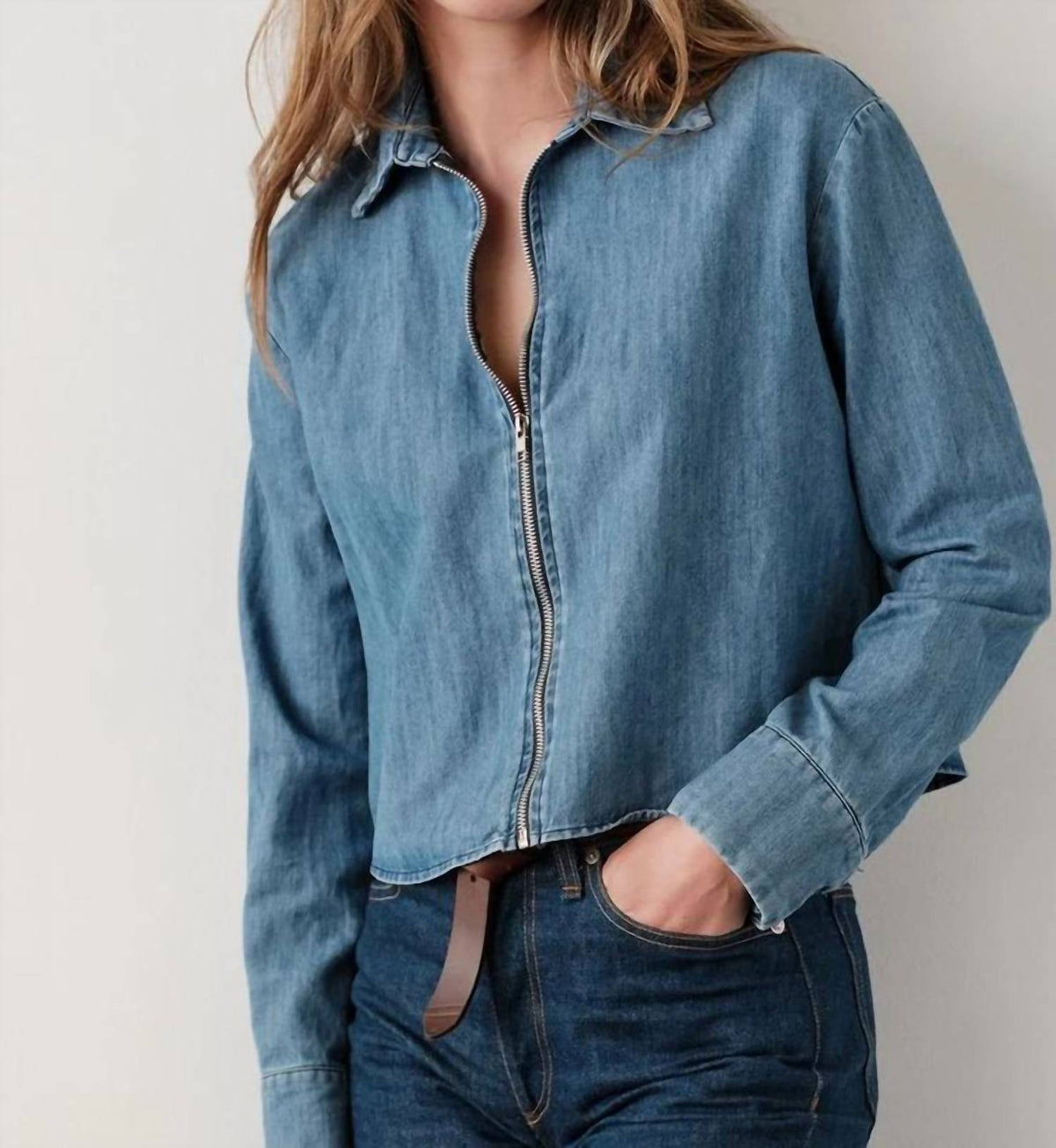Cissa - Collared Zipper Shirt