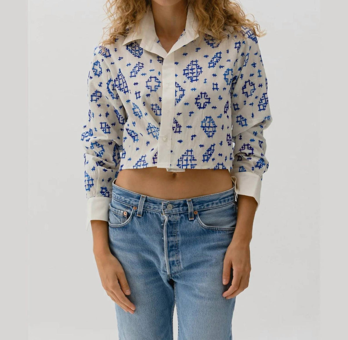 Cissa - Crop Button Down Wrap Shirt