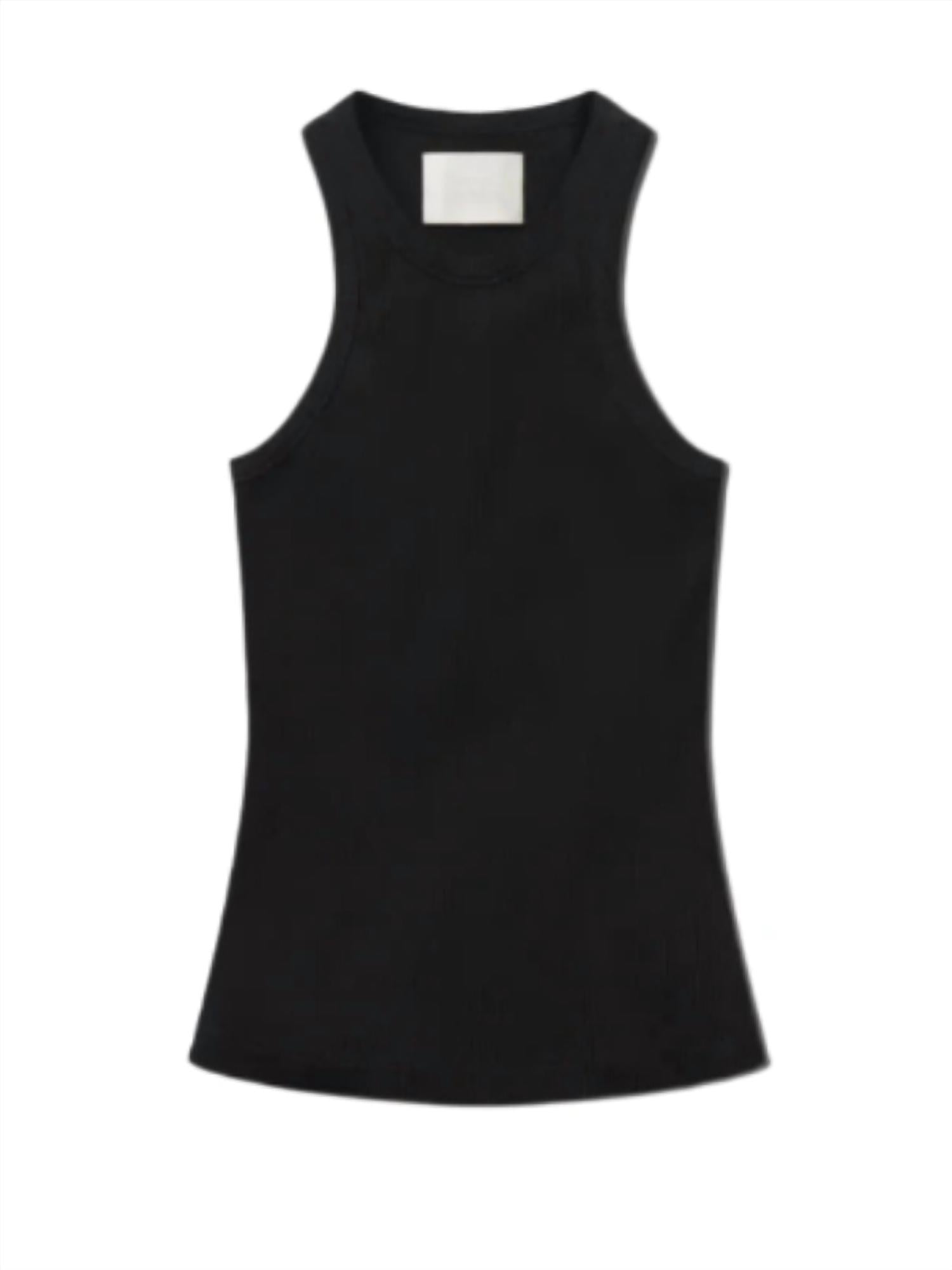 Citizens Of Humanity - Akira Ribbed Stretch Tank Top - black - clothing - solid