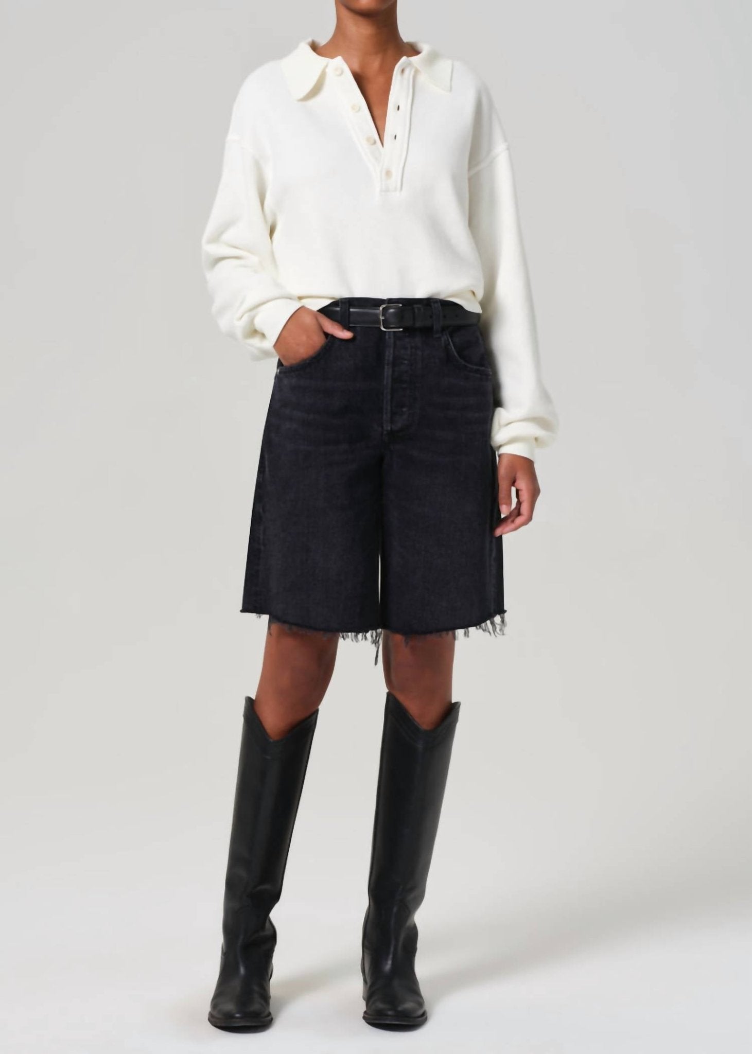 Citizens Of Humanity - Ayla Short - bermudas - black - clothing
