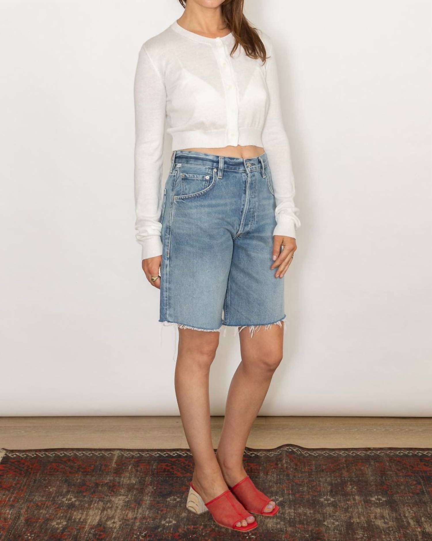 Citizens Of Humanity - Ayla Short - blue - clothing - cotton