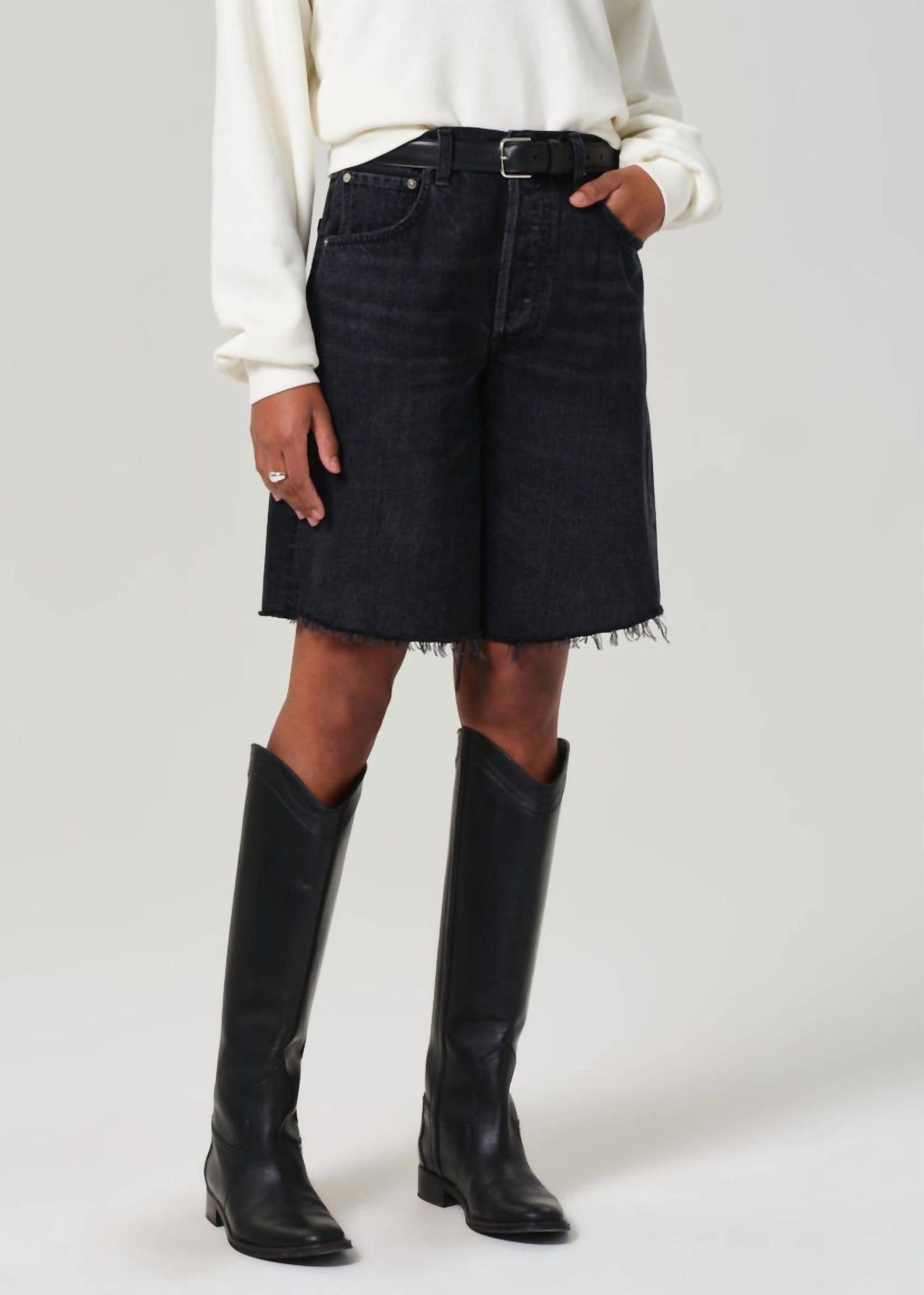 Citizens Of Humanity - Ayla Short - bermudas - black - clothing