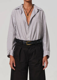 Citizens Of Humanity - Kayla Long Sleeve Shirt - clothing - cotton - grey