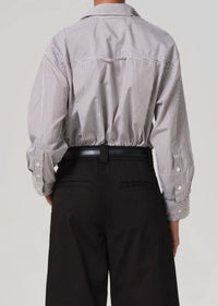 Citizens Of Humanity - Kayla Long Sleeve Shirt - clothing - cotton - grey