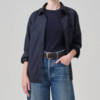 Citizens Of Humanity - Kayla Shrunken Shirt - blue - clothing - cotton