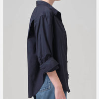Citizens Of Humanity - Kayla Shrunken Shirt - blue - clothing - cotton
