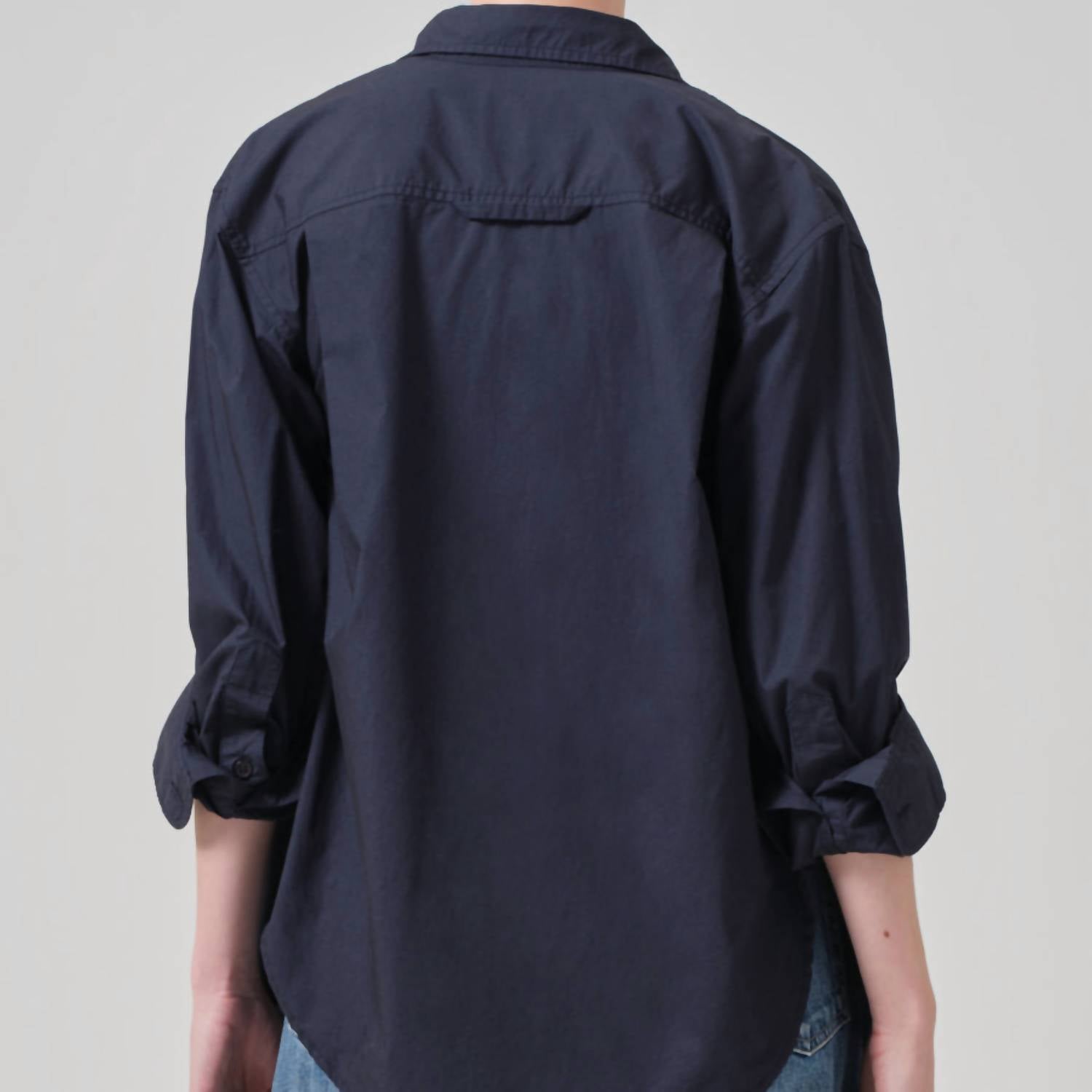 Citizens Of Humanity - Kayla Shrunken Shirt - blue - clothing - cotton