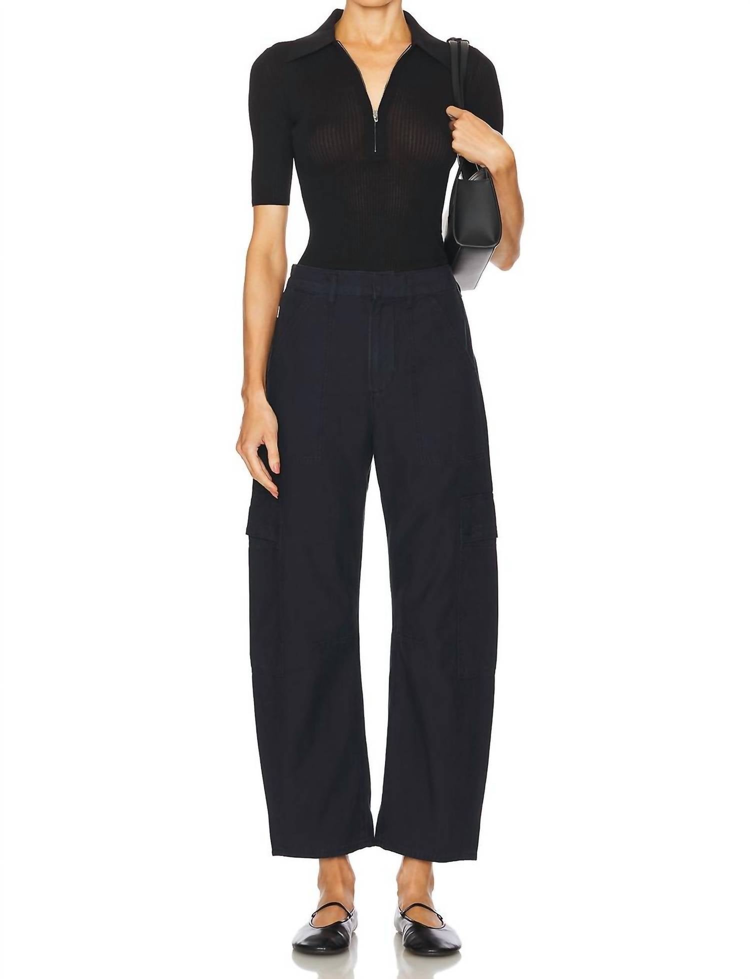 Citizens Of Humanity - Marcelle Low Slung Easy Cargo Pants - blue - clothing - cotton