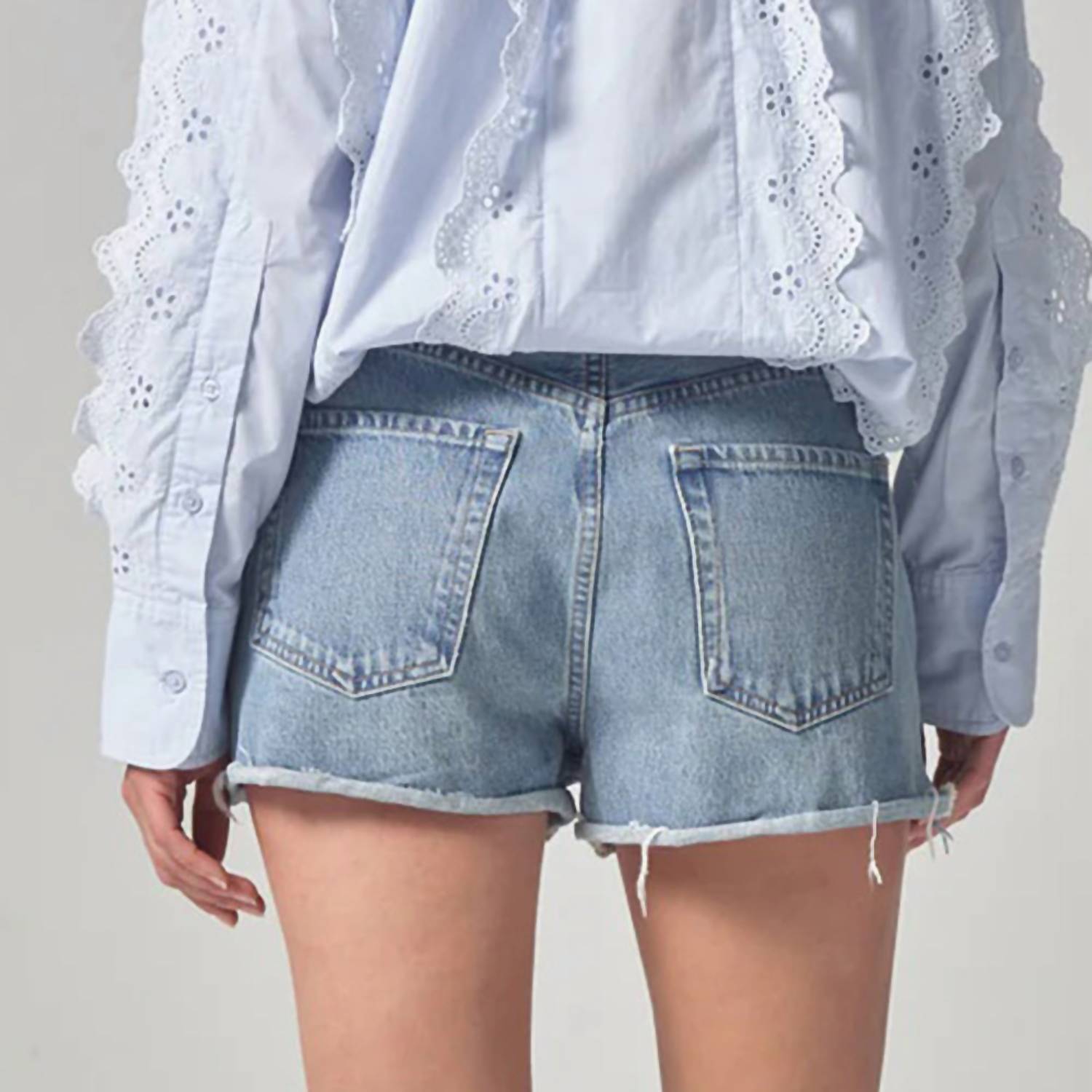 Citizens Of Humanity - Marlow Jean Short - blue - clothing - cotton