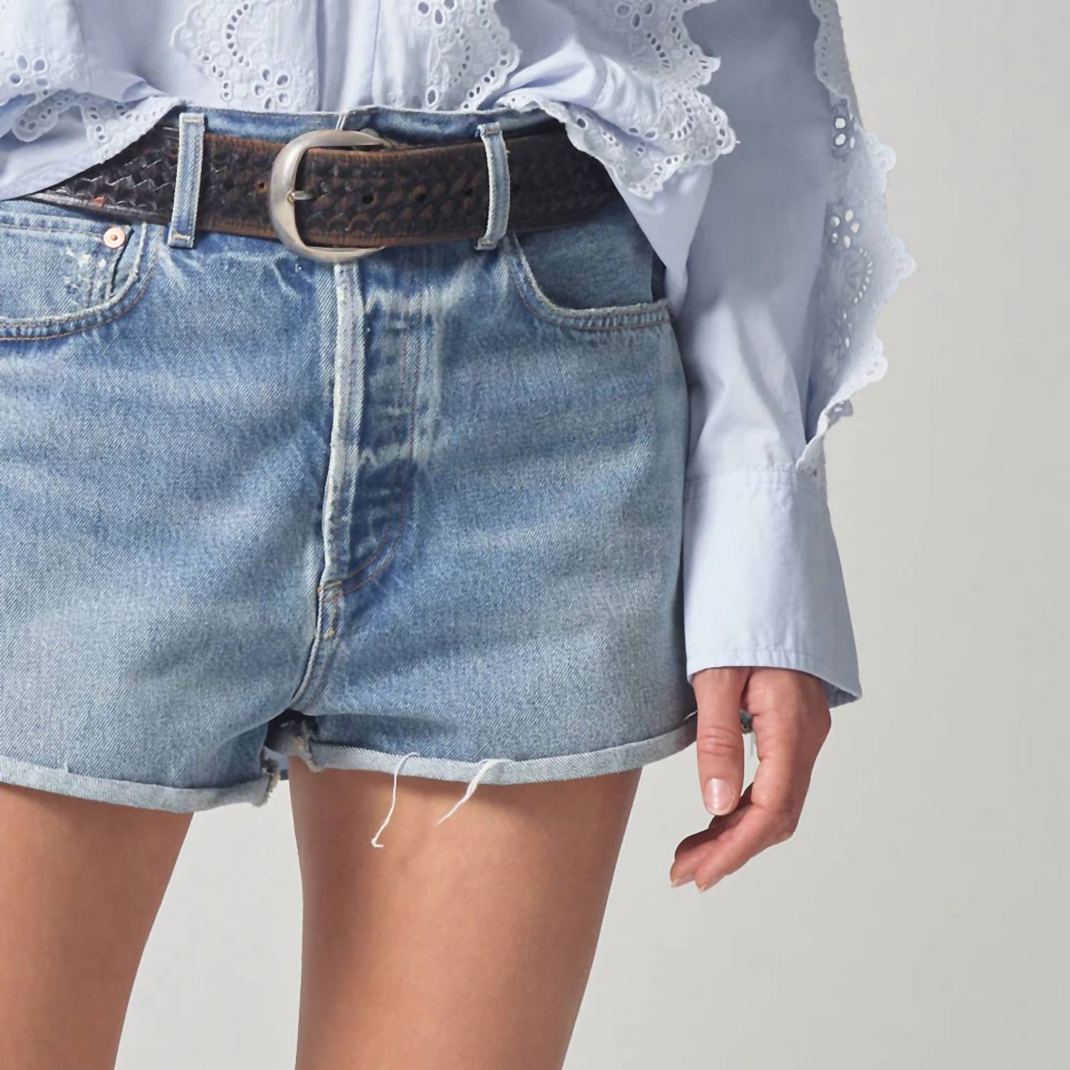 Citizens Of Humanity - Marlow Jean Short - blue - clothing - cotton