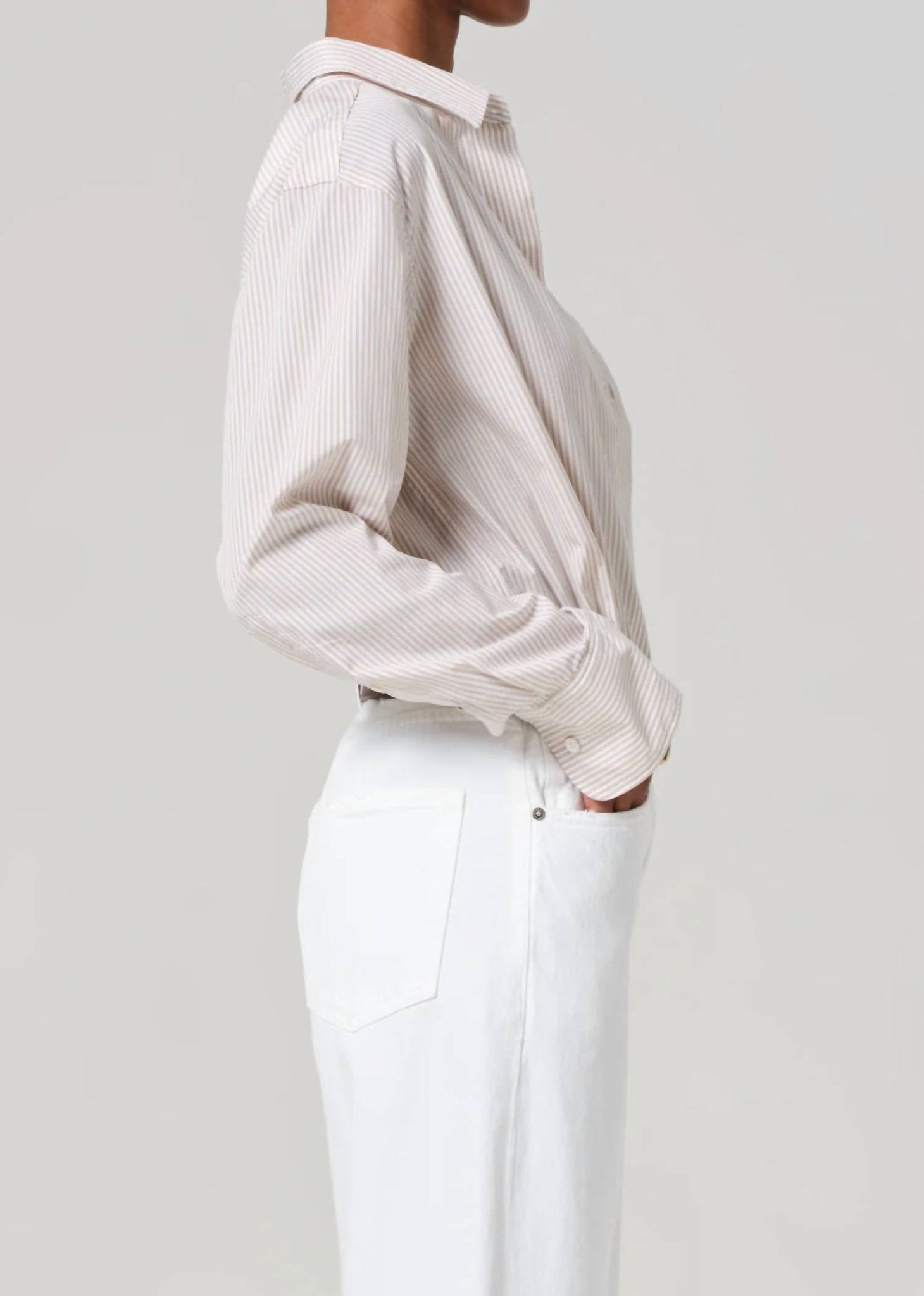 Citizens Of Humanity - Shay Stripe Shirt - clothing - cotton - pink