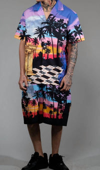 Civilized - Haze Sunset Button Down Short Set