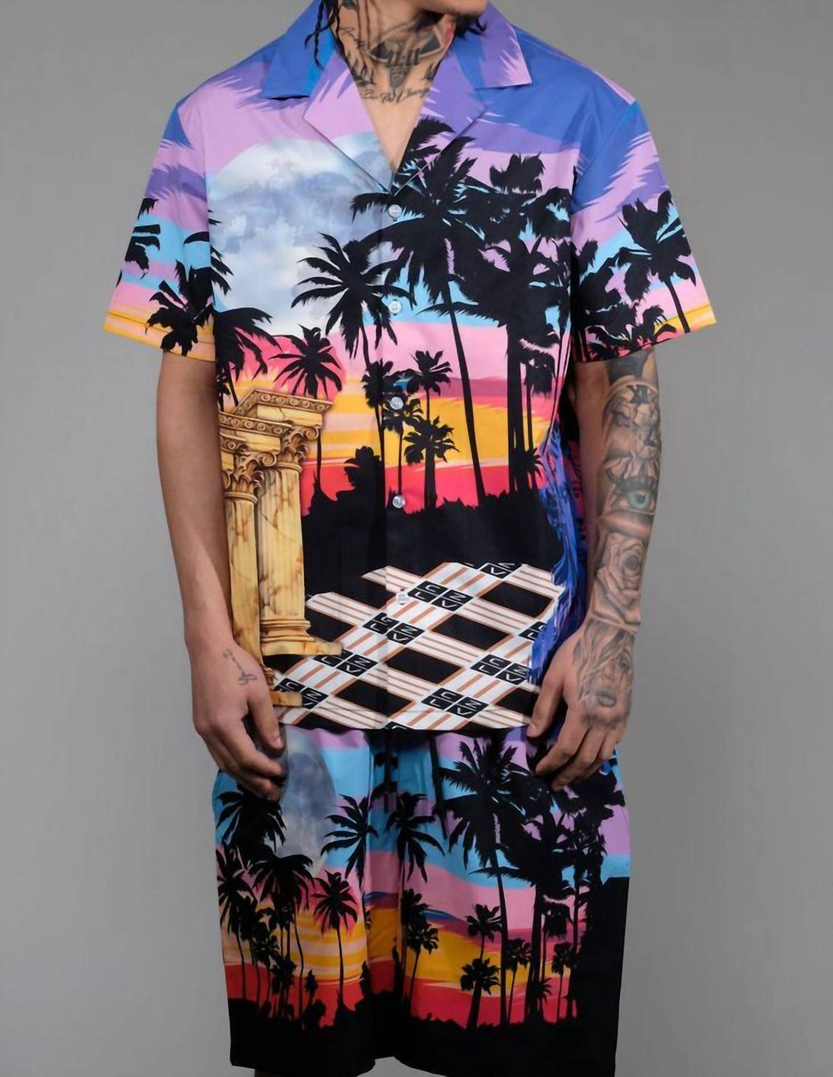 Civilized - Haze Sunset Button Down Short Set