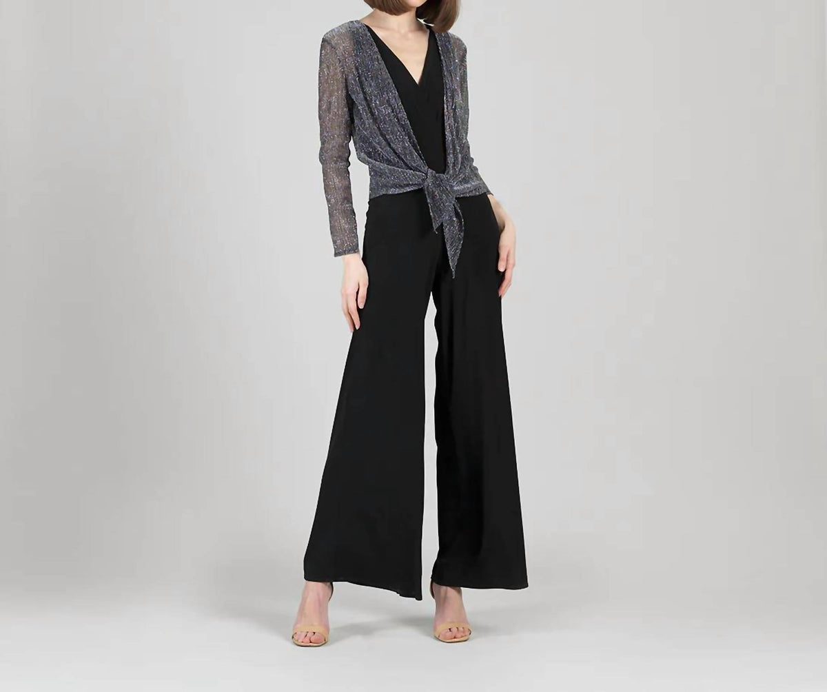 Clara Sun Woo - Sheer Shimmer Modern Tie Front Cardigan