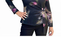 Clara Sunwoo - Brush Print Soft Side-tie Sweater