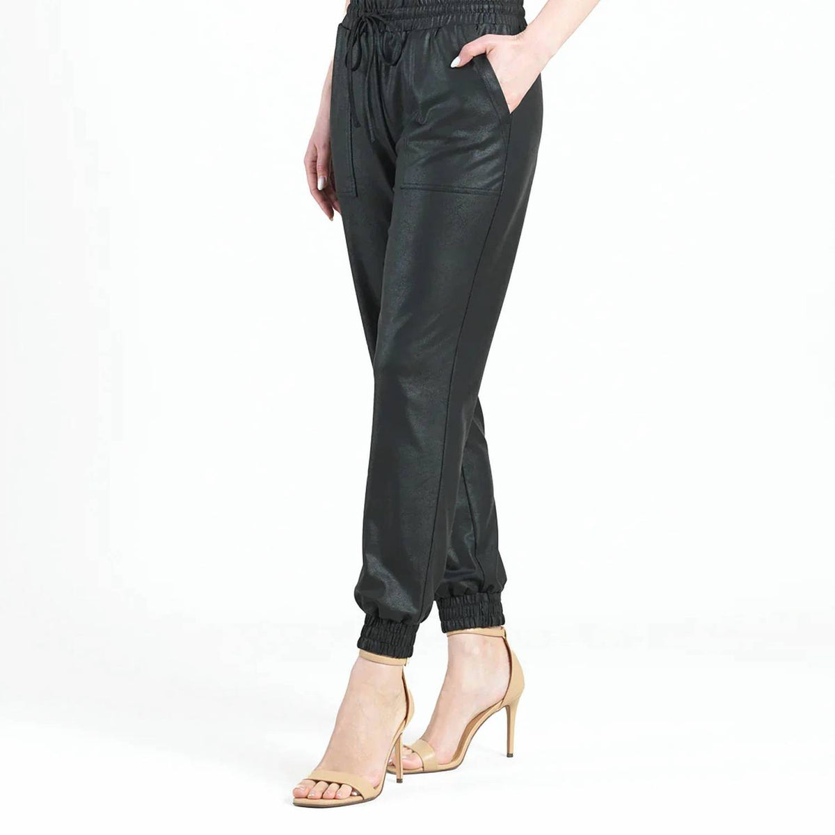 Clara Sunwoo - Liquid Leather Drawstring Jogger Pant