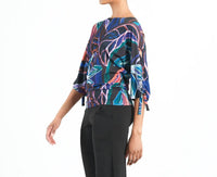 Clara Sunwoo - Pull - tie Cuff Blouson Top - blouses - blue - clothing