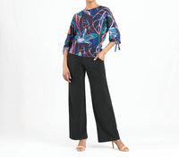 Clara Sunwoo - Pull - tie Cuff Blouson Top - blouses - blue - clothing