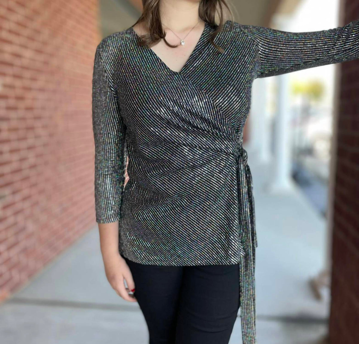 Clara Sunwoo - Sequined wrap top