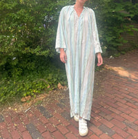 Claramonte - Plissee Stripe Maxi Dress