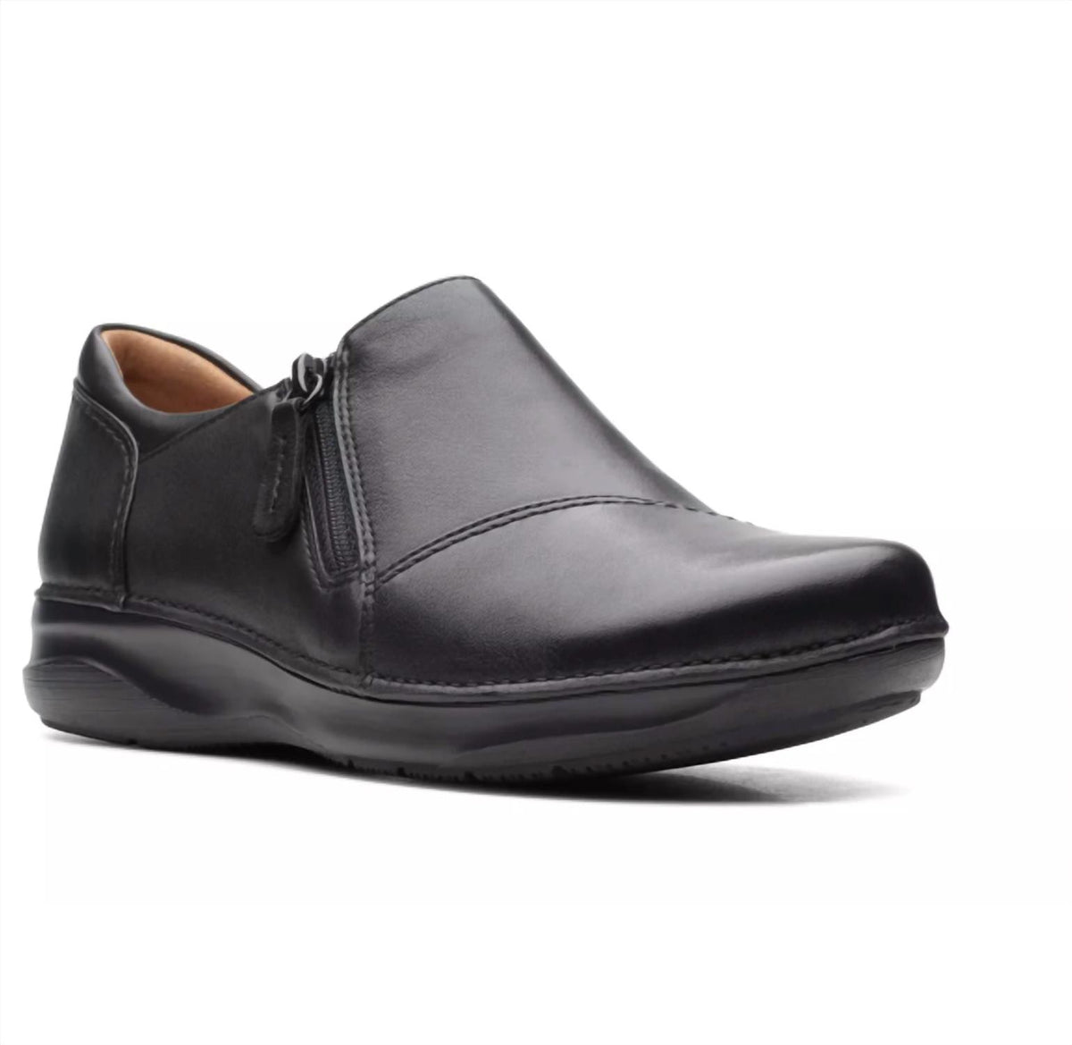 Clarks - Appley Zip Leather Shoes