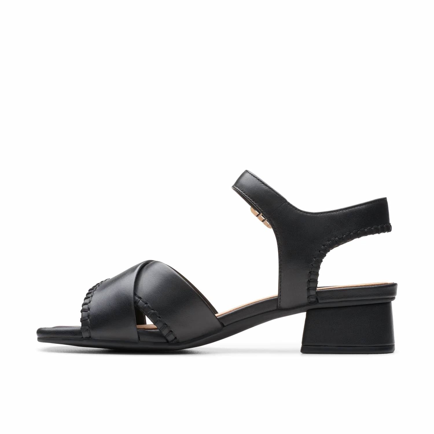 Clarks - Women's Serina 35 Cross Sandals - black - leather - sandals